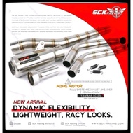 SCK RACING LC135 4S 5S/Y15ZR/RS150 FULL SYSTEM OPEN EXHAUST 2 MANIFOLD 32MM+35MM BY AHM M3