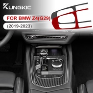 KUNGKIC Soft Carbon Fiber For BMW Z4 G29 2019-2023 Car Gear Shift Button Trim Frame Sticker Interior