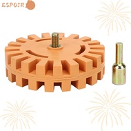 ESPOIR Rubber Eraser Wheel for Drill, 4 Inch Knobby Slotted Edge Decal Remover Eraser Wheel, Rubber 