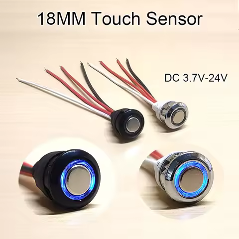18MM Touch Sensor Switch 1PC-5PCS Smart Dimming Dual Memory Cabinet Light Switch 5-24V 3A Blue Indic