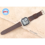 Casio AE1200 Leather Watch Strap Is Dark Brown