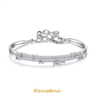 Kemstone Silver Plated Shiny AAA Zircon Star River Link Bracelet for Women Korean Jewelry Gift