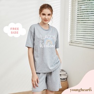 Young Hearts Young Curves French Terry Casualwear Lazy Weekend Casual Set C01-S01242