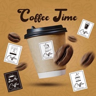 H372_COFFEE STICKER_Sticker with the word "Thanh You" coffee cup, 100 stamps/stack, size 4*3cm