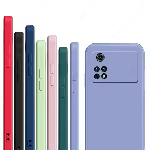 For Poco M4 Pro 4G Case For Xiaomi Poco M3 M4 Pro 5G Cover Original Liquid Silicon Phone Bumper Poco