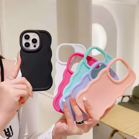 Cute Candy Wavy Silicone Case for OPPO A15 A16K A17 A31 2020 A38 A53 A54 A57 A58 A60 A7 A74 A79 A52 