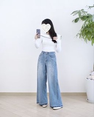 Howluk閃石珍珠牛仔褲