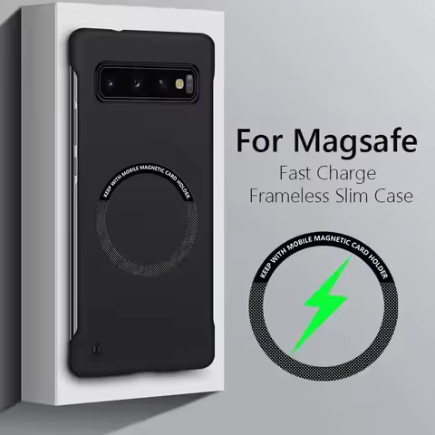 Frameless Magnetic For Slim Phone Case Cover For Samsung Galaxy S10 Plus Wireless Charging Hard Back