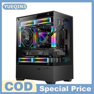 Store YUEQIN3 เคสคอมพิวเตอร์กระจกใส270องศาเคส PC Tower สำหรับ M-ATX เมนบอร์ด ITX CPU Water Cooler SS