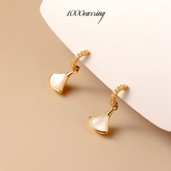 1000earring 925 Sterling Silver Clara Drop Earrings - Gold