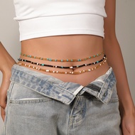 Multilayer Waist Chain for Woman Lucky Elastic Beads Waist Jewelry