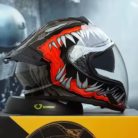 Qike FP-02 Motorcycle Helmet Peeling Helmet Men and Women Four-season Ultra-light Motorcycle Travel 