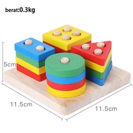 Sensorik pendidikan Jam bola Mini Puzzle 3d Bentuk Geometris Gambang Mainan anak-anak