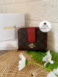 กระเป๋าสตางค์ใบเล็กสำหรับผู้หญิง coach ใบเล็กไซส์ 4.5 นิ้ว(มีพร้อมกล่อง) 2/1 WS ใบสั้น