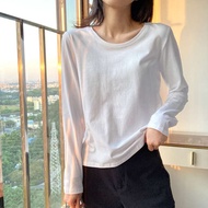 inner baju inner baju lengan panjang T-shirt lengan panjang bahu kapas wanita kemeja ramping kemeja 