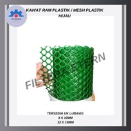 Kawat Ram Plastik Warna Hijau / Mesh Plastik Hijau  Uk Lubang :  8x10mm   12x15mm (Lebar 1.5m)