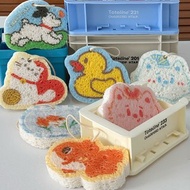 新年可愛動物圖案木漿棉 清潔布百潔布 吸水吸油廚房清潔海綿