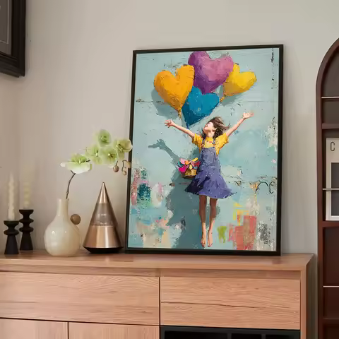1pc frameless Painting By Numbers Balloon Girl Markers By Numbers Digital Adult Coloring Canvas Pict