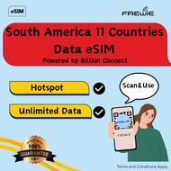 South America 11 eSIM Data Roaming | QR Code via Email - By Billion Connect
