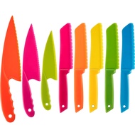 JOVITEC 8 Pieces Kid Plastic Kitchen Knife Set, Children's Safe Cooking Chef Nylon Knives for Fruit,