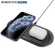 BOROFONE BQ7 Qi Wireless Charger 10W Dual Wireless Fast Charger For Phone /Apple Watch /Airpods  With Charging Cable For iPhone Samsung Huawei Charger