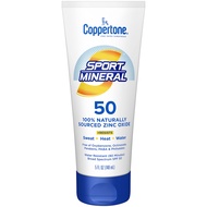 Coppertone SPORT Sunscreen Lotion SPF 50, Zinc Oxide Mineral Sunscreen, Water Resistant Body Sunscre