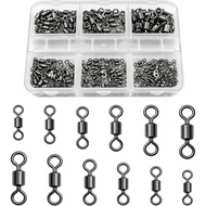 DONQL Fishing Swivels 200pcs, Swivels Fishing Tackle, Swivel Tong Keluli Tahan Karat # 4 # 6 # 8 # 1