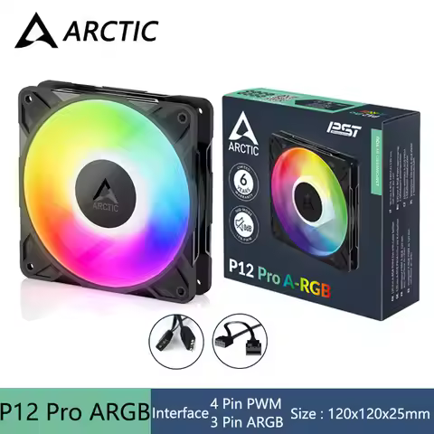ARCTIC P12 Pro ARGB 120mm Computer Case Fan,5V 3Pin ARGB/12V 4Pin PWM High Performance Cooling Fan/F