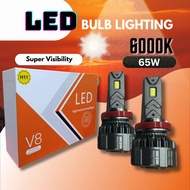 🔥READY STOCK🔥V8 LED BLUB LIGHTING 6000K 65W H4 H7 H8 H11 90005 9006