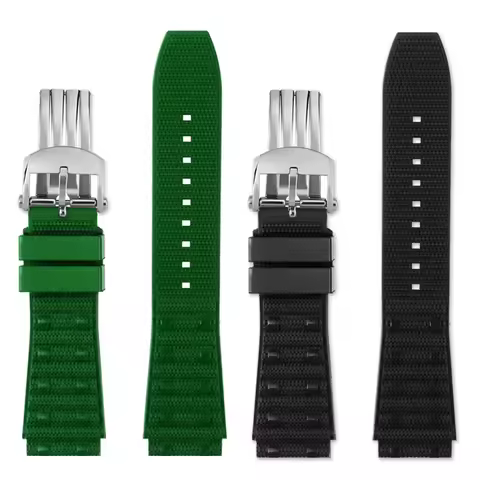 22 mm 24mm Viton FKM Rubber Strap for Breitling Super Chronomat B01 44 Avenger, Men's Waterproof Flu