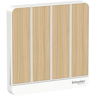 Schneider AvatarOn 4 Gang 2 Way Switch Light Wood
