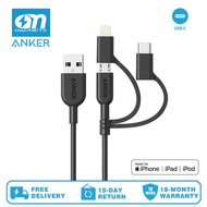 Anker A8436 PowerLine ll 3 in 1 USB-A to USB-C Micro USB Charging Cable with MFI