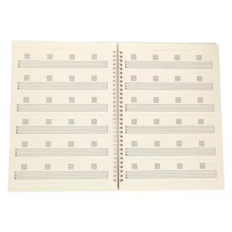 Six-Book A4 Guitar Sheet Music Notebook Coil Design Waterproof PP Cover Chord Tabs guitar DIY sheet 