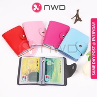 《 𝟮𝟰 𝗦𝗟𝗢𝗧𝗦 》PU Leather Cards Holder Case Business Credit Card IC Mini Wallet Kad Lesen Simpan 卡包 NWD
