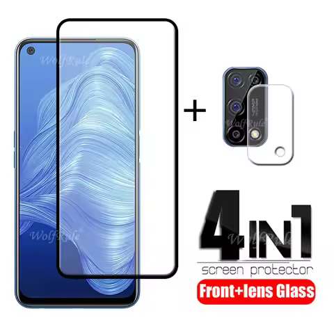 4-in-1 For Realme 7 5G Glass For Realme 7 5G Tempered Glass Full Cover Glue HD Screen Protector For 