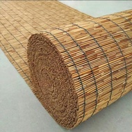 Tikar reed anyaman tangan buatan tangan, ladang, buluh, hiasan, ruang teh siling, dinding tanah,