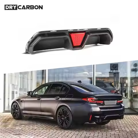 for BMW 5 Series F90 M5 Competition 2020+ Dry Carbon Fiber Rear Bumper Lip Diffuser Spoiler