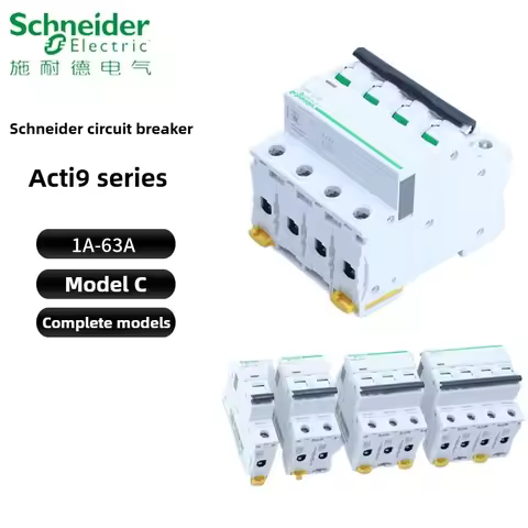 Schneider Electric IC65N Miniature Circuit Breaker Acti9 Series A9F18 IC65N Type C 1P 2P 3P 4P C10A 