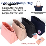 ONLYGOODS1 1Pcs Insert Bag, Storage Bags with Bottom Linner Bag, Durable Multi-Pocket Felt with Zipper Bag Organizer for Longchamp Bag