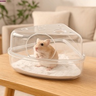 AROMA Hamster Sand Bath Box, Transparent Escape-Proof Pet Bath Container, Plastic Anti-spill Cheese 