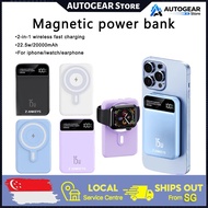 20000 mAh Magnet Wireless Powerbank PD Fast Charging Power Bank 2in1 Mini Magnetic Powerbank Wireles