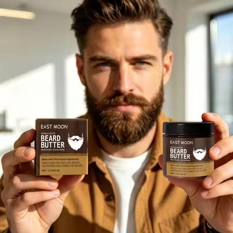 East Moon Sandalwood Beard Growth Cream Improve Friction Lasting Styling Non Irritating Shea Butter 