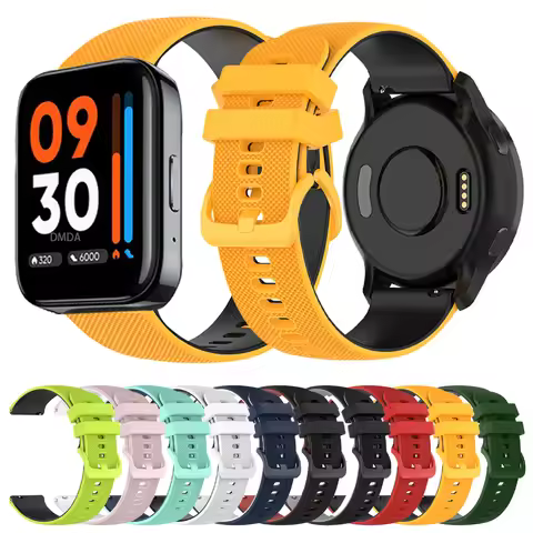 20mm 22mm Sports Silicone Strap For Realme Watch 3 2 Pro Wristband Realme Watch 2 Replacement HUAWEI