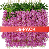 ❤ATTRACTION❤ 36/24 PACK Artificial Fake Wisteria Flowers Hanging Garland for Wall Outdoor Garden Wed