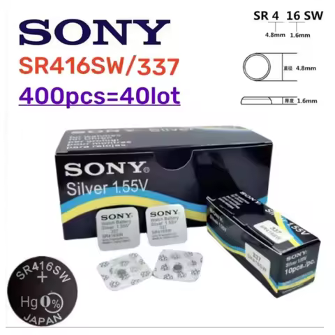 400Pcs Original SONY 337 SR416SW battery watch battery 623 D337 V337 SP337 1.55V Independent packagi