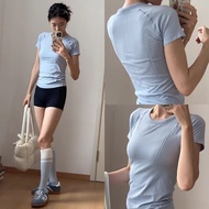 Summer Quick-Drying Sports Short-Sleeved Running T-Shirt Women's Skinny Yoga Wear Top Pilates Traini