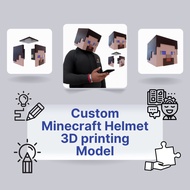 Custom 3D Design Minecraft Helmet/ 3D Printing/ Stl file/Obj file