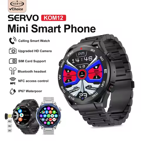 SERVO KOM12 Built-in GPS Smartwatch 4G LTE Android OS 1.62" Touch Display 32GB ROM Waterproof Face U