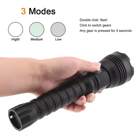 Asafee Diving Flashlight LED Dive Lamp Waterproof Scuba Torch Underwater Lantern Deep Canister Oligh