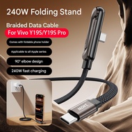 LKYB USB C To Type C 240W Invisible Holder Charger Bending Phone Holder 2-in-1 Fast Charging Data Ca